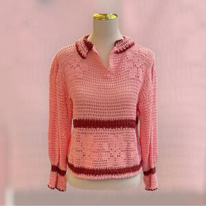 She Made Me Women’s Carnation Pink Leya Sweater Size L